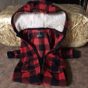 Carter’s red and black onsie